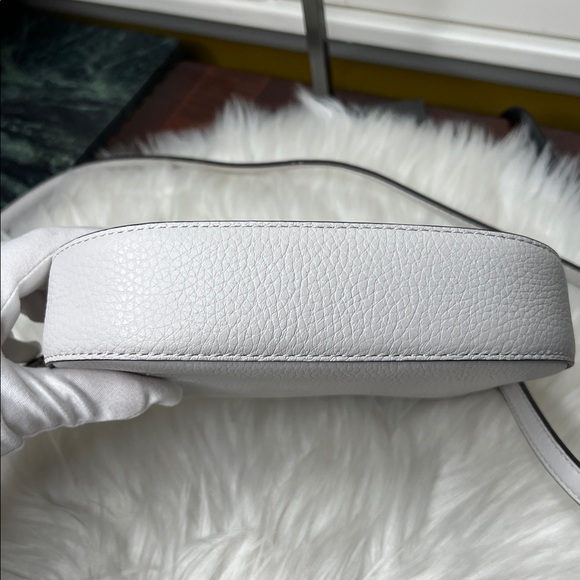 Kate Spade Light Gray Leila Mini Flap Crossbody Leather NWOT $239 Retail - Picture 7 of 17